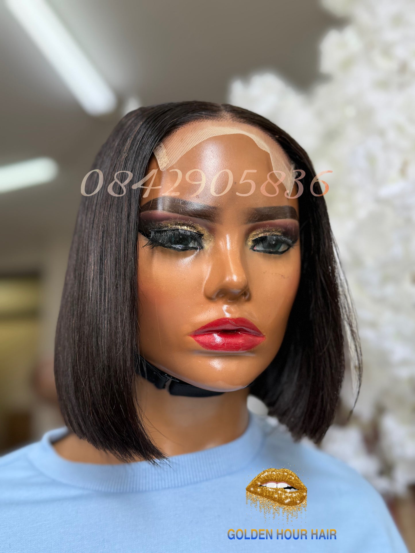 8” 4x4 Closure Bob Wig – Glueless, Pre-Plucked, 100% Peruvian Hair
