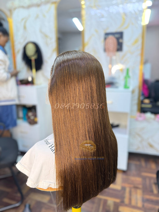 ✨ 20” Double Drawn Brown Straight Wig