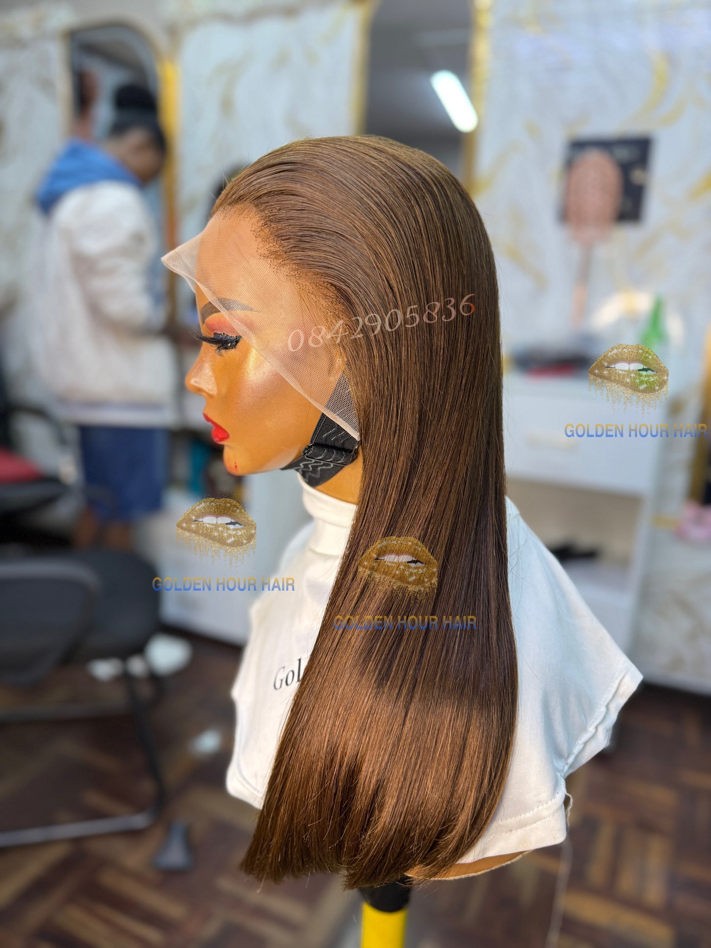 ✨ 20” Double Drawn Brown Straight Wig