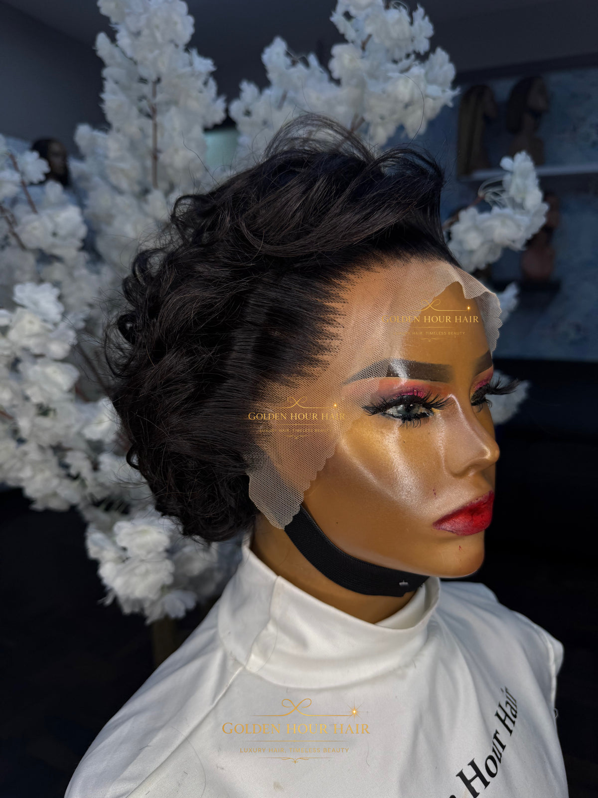 Short curly pixie wig