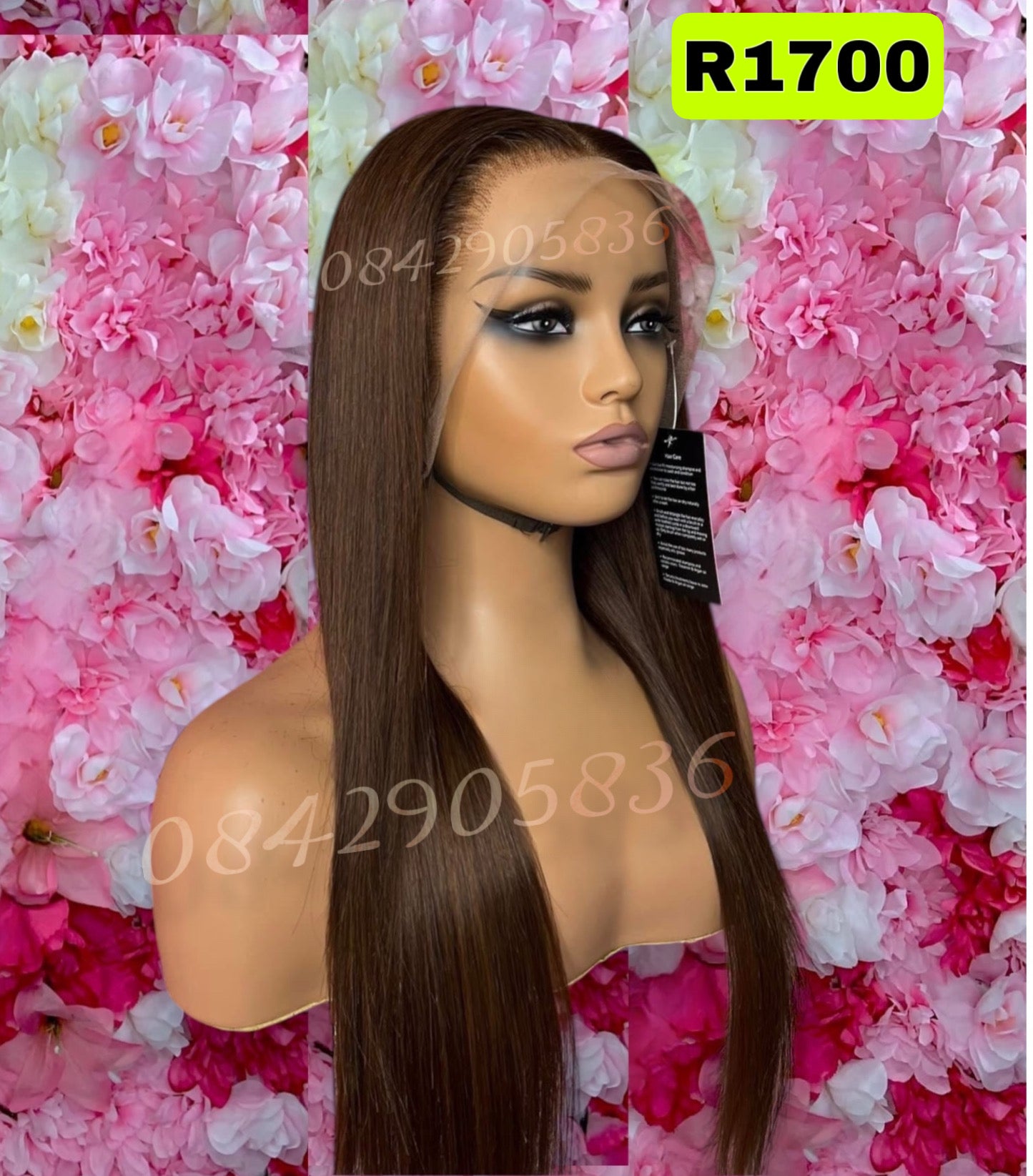 20” Straight Brown 13x4 HD Lace Frontal Wig – Glueless, Pre-Plucked,