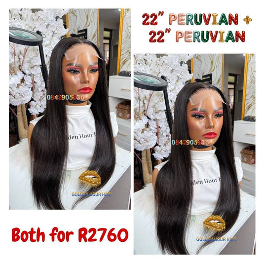 22-Inch 4×4 Straight Wig Combo